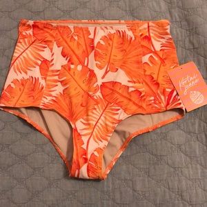 Kortni Jeane high waisted bottom orange palms